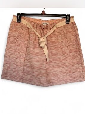 Fossil Salmon Textured Tie-Waist Mini Skirt